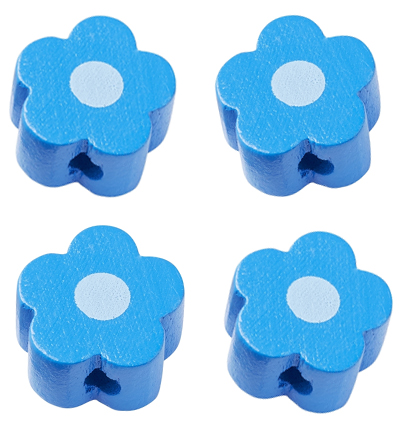 H3260-091 - Stafil - Fleurs pour cordon tétine, Bleu