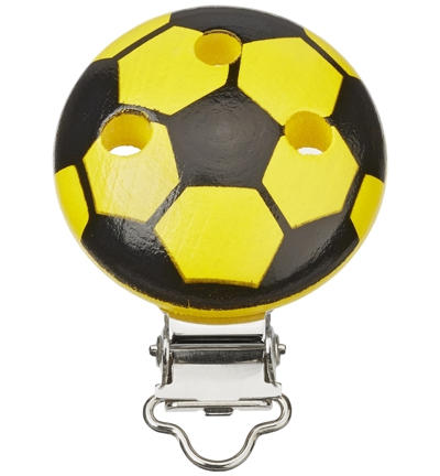 H3260-002 - Stafil - Clip voor speenketting Voetbal, Geel-zwart