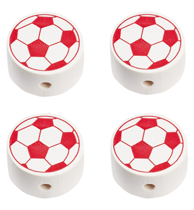 H3260-080 - Stafil - Ballon de foot pour cordon tétine, Blanc-rouge