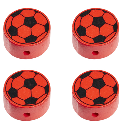 H3260-081 - Stafil - Voetbal voor speenketting, Rood-zwart