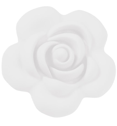 H3264-114 - Stafil - Rose en silicone pour cordon tétine, Blanc