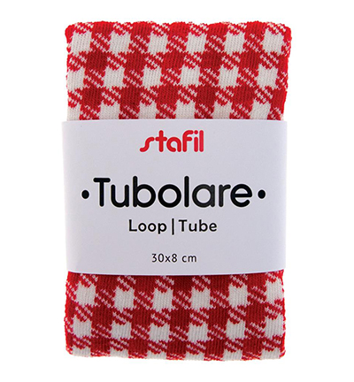 747071-01 - Stafil - Cotton tube, Gingham red/white