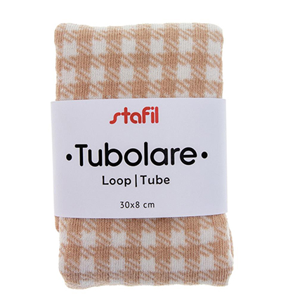 747071-02 - Stafil - Cotton tube, Gingham beige/white