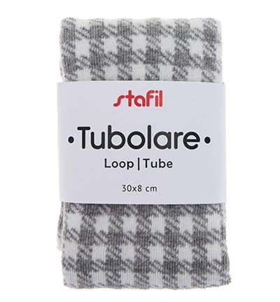 747071-03 - Stafil - Cotton tube, Gingham grey/white