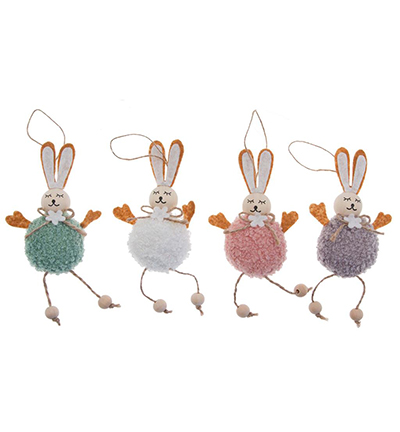 4010-02 - Stafil - Decorations Rabbits to hang assorted