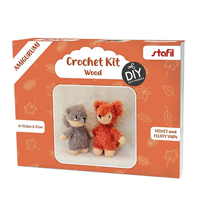 55527 - Amigurumi Kit Velvie/Fluffy, Wood