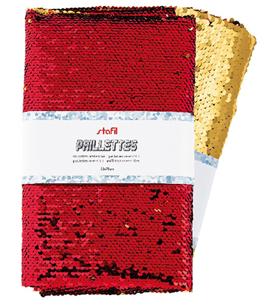 240140-03 - Stafil - Reversible Sequins, Red/gold