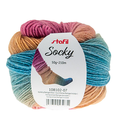 56427 - Socky, Turquoise / beige / purple