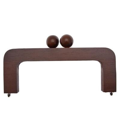 335796-02 - Stafil - Wooden Bag handles clic-clac, brown