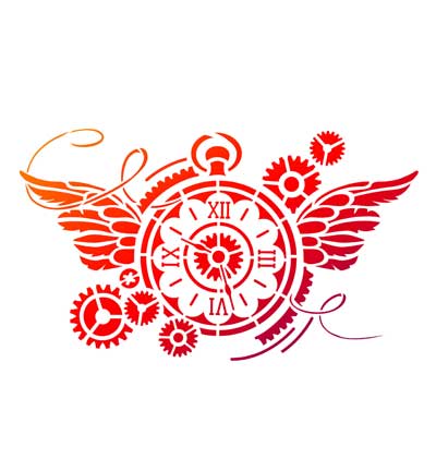 9002.766.00 - ViVa Decor - Steampunk Uhr - A5 Pochoirs universels