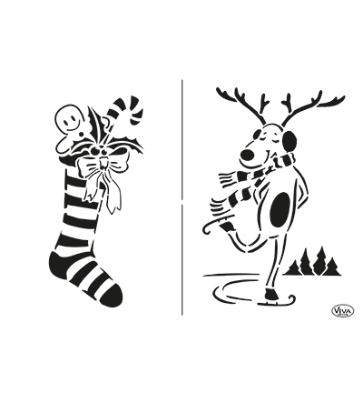 902203000 - ViVa Decor - Christmas stocking + Deer / Weihnachtstrumpf & Hirsch