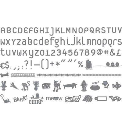 656893 - Sizzix - Eclips 25 shape Cartridge-Max & Whiskers Shapes and Alphabet
