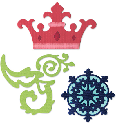 657128 - Sizzix - (3) Crown,Medallion & Scrolls