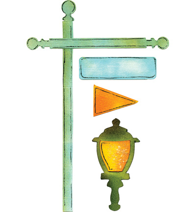 657792 - Sizzix - Flagpole w/Lantern & Sign