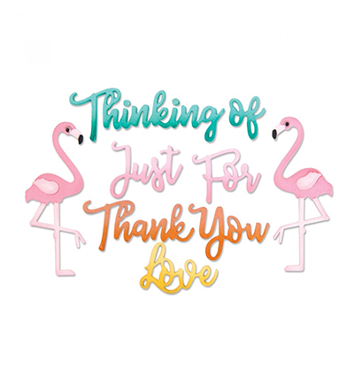 662724 - Sizzix - Phrases Thank You & Flamingo