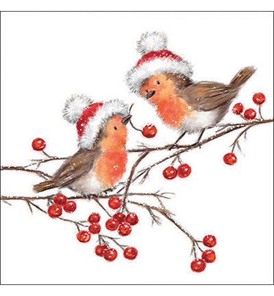 33318865 - Ambiente - Christmas robins white