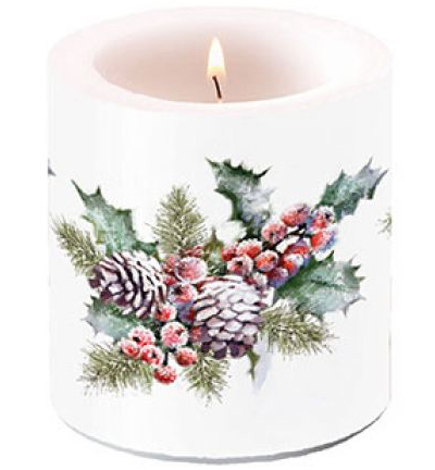 39215570 - Ambiente - Candle Small Holly And Berries