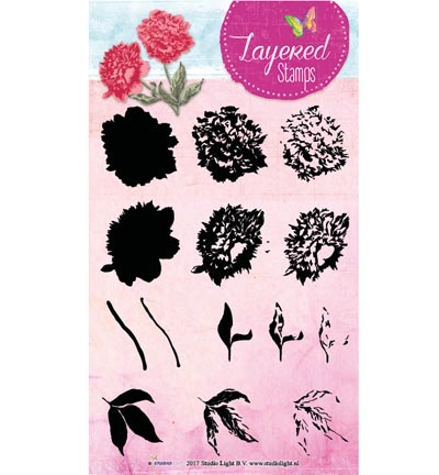 STAMPLS14 - StudioLight - Layered Flower Stamps nr.14