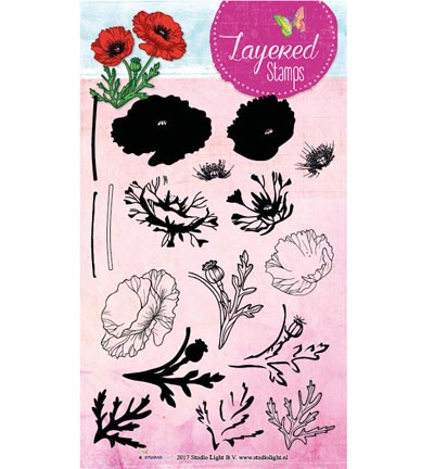 STAMPLS18 - StudioLight - Layered Flower Stamps nr.18