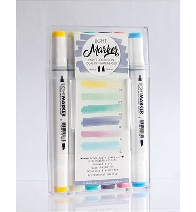 MARKER03 - StudioLight - Water Based Dual Tip Markers Pastel
