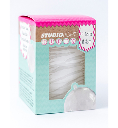 PLASTICBALLS12 - StudioLight - Boules de Noël Platique blanc avec trou pour guirlande