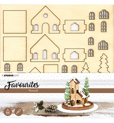 PWSL01 - StudioLight - Plywood Favourites Wooden Church Scenery