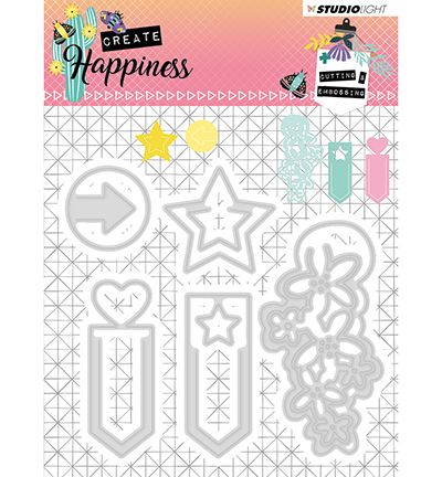 STENCILCR155 - StudioLight - Cutting and Embossing Die Create Happiness nr.155