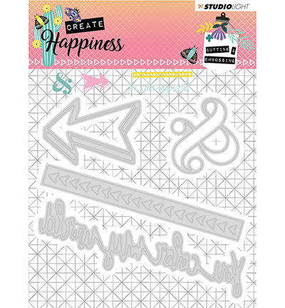 STENCILCR156 - StudioLight - Cutting and Embossing Die Create Happiness nr.156