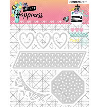 STENCILCR158 - StudioLight - Cutting and Embossing Die Create Happiness nr.158