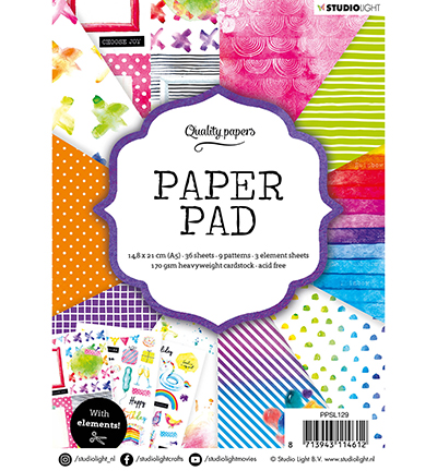 PPSL129 - StudioLight - Paper Pad, Rainbow nr.129