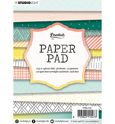 PPSL140 - StudioLight - Paper Pad A6, 36 sheets, 12 patterns nr.140