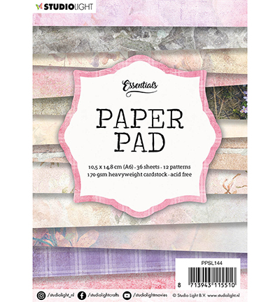 PPSL144 - StudioLight - Paper Pad A6, 36 sheets, 12 patterns nr.144