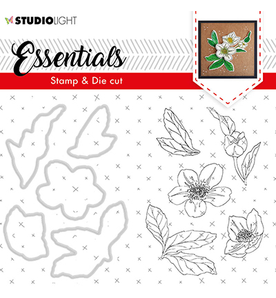 BASICSDC48 - StudioLight - SL Clear Stamp & Die Cut Christmas Rose Essentials, nr.48