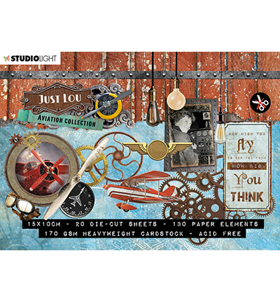 A6STANSBLOKJL03 - Just Lou - Just Lou - Die Cut Block - Aviation Collection - nr.03