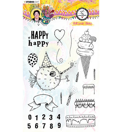 STAMPBM67 - Art by Marlene - BM Clear Stamp Birthday bash Marlenes World nr.67