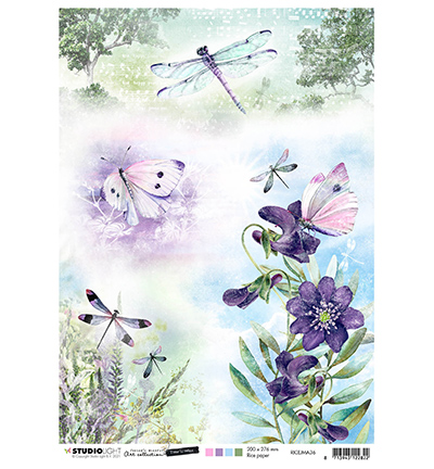 RICEJMA36 - Jenines - JMA Rice Paper Butterflies & dragonflies Time to Relax 2.0 nr.36