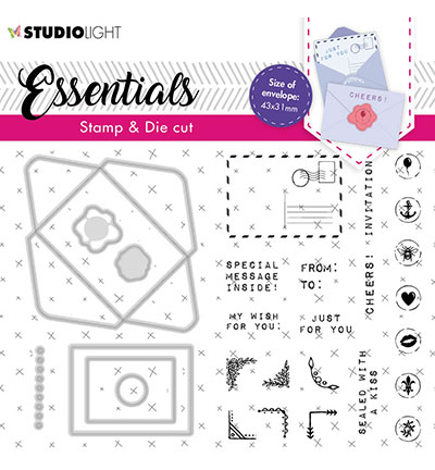 BASICSDC55 - StudioLight - SL Stamp & Cutting Die Rectangular envelope Essentials nr.55