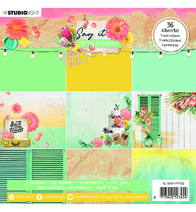 SL-SWF-PP162 - StudioLight - SL Paper pad Pattern Paper Say it with flowers nr.162