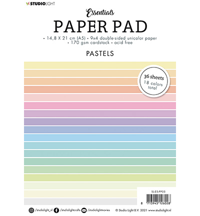 SL-ES-PP05 - StudioLight - SL Paper Pad Double sided Unicolor Pastels Essentials nr.5