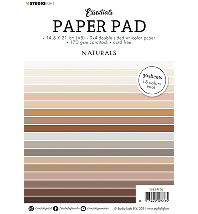 SL-ES-PP06 - StudioLight - SL Paper Pad Double sided Unicolor Naturals Essentials nr.6