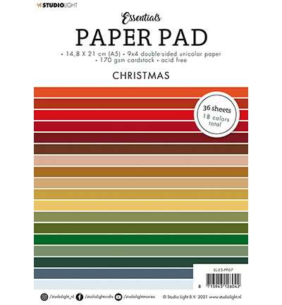 SL-ES-PP07 - StudioLight - SL Paper Pad Double sided Unicolor Christmas Essentials nr.7