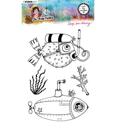 ABM-SFT-STAMP12 - Art by Marlene - ABM Clear Stamp Deep sea diving So-Fish-Ticated nr.12