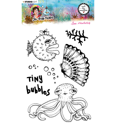 ABM-SFT-STAMP13 - Art by Marlene - ABM Clear Stamp Sea creatures So-Fish-Ticated nr.13