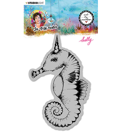 ABM-SFT-STAMP16 - Art by Marlene - ABM Cling Stamp Sally (Sea horse) So-Fish-Ticated nr.16