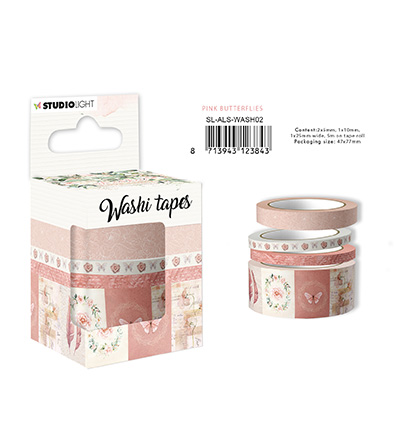 SL-ALS-WASH02 - StudioLight - SL Washi Tape Pink butterflies Another Love Story nr.2