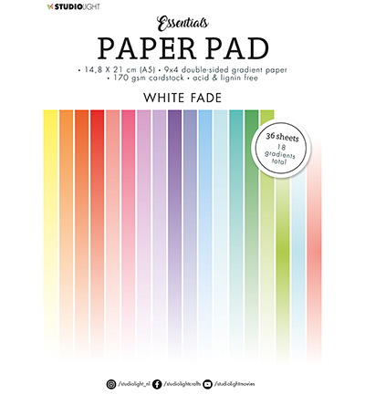 SL-ES-PP21 - StudioLight - SL Paper Pad Double sided Gradient White fade Essentials nr.21