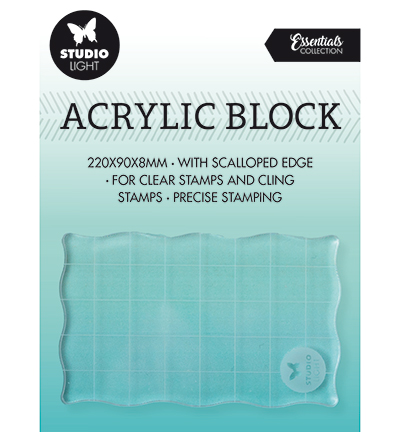 SL-ES-ASB03 - StudioLight - SL Acrylic stamp block for clear and cling stamps with grid Essentials nr.03