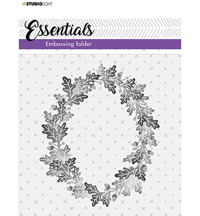 SL-ES-EMB04 - StudioLight - SL 3D Embossing Folder Wreath of leaves Essentials nr.04