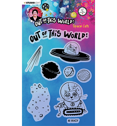 ABM-OOTW-STAMP71 - Art by Marlene - ABM Clear Stamp Space Cats Out Of This World nr.71