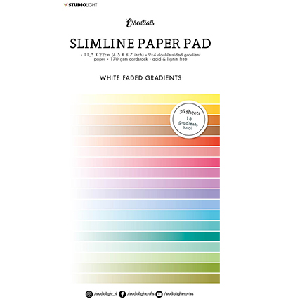 SL-ES-PP31 - StudioLight - SL Paper Pad Double sided Gradient White fade Slimline Essentials nr.31